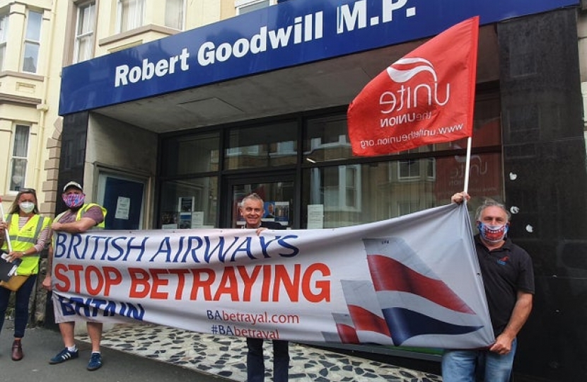 Scarborough MP backs union campaign over British Airways' treatment of staff