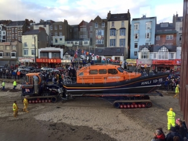 The Shannon class lifeboat reached Scarborough after travelling from where it was built in Poole, Dorset, on the south coast